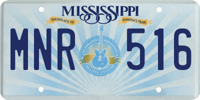 MS license plate MNR516