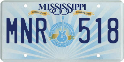 MS license plate MNR518