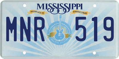 MS license plate MNR519