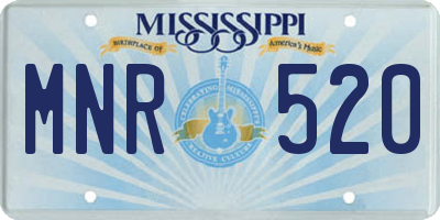 MS license plate MNR520