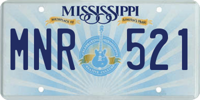 MS license plate MNR521