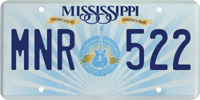 MS license plate MNR522