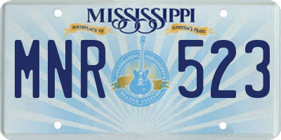 MS license plate MNR523