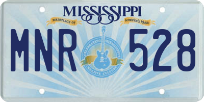 MS license plate MNR528