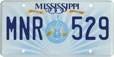 MS license plate MNR529