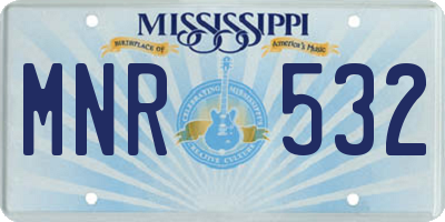 MS license plate MNR532