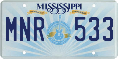 MS license plate MNR533
