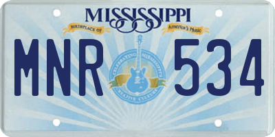 MS license plate MNR534