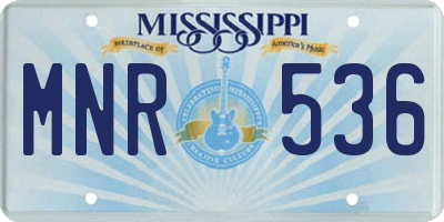 MS license plate MNR536