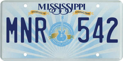MS license plate MNR542