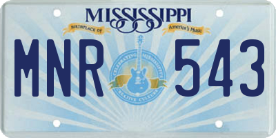 MS license plate MNR543