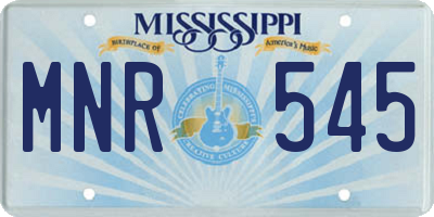 MS license plate MNR545