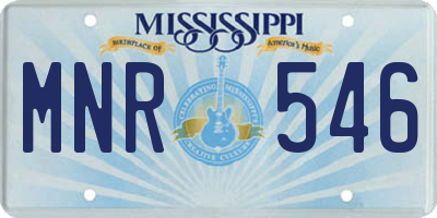 MS license plate MNR546