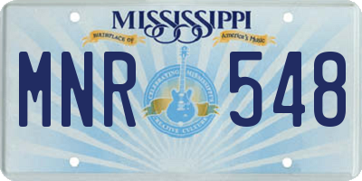 MS license plate MNR548