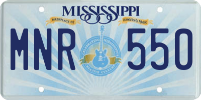 MS license plate MNR550