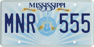 MS license plate MNR555