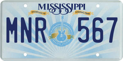 MS license plate MNR567