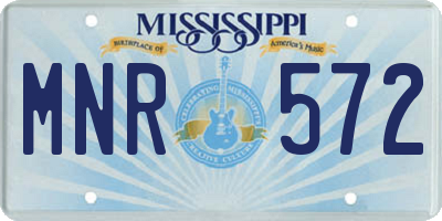 MS license plate MNR572