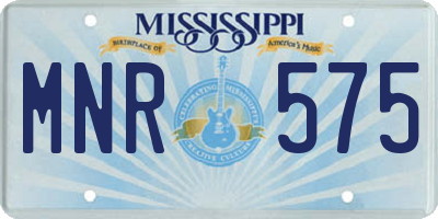 MS license plate MNR575