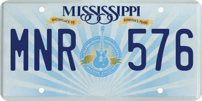 MS license plate MNR576