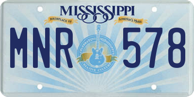 MS license plate MNR578