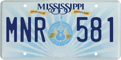 MS license plate MNR581