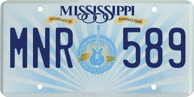 MS license plate MNR589