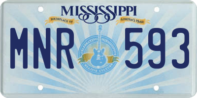 MS license plate MNR593
