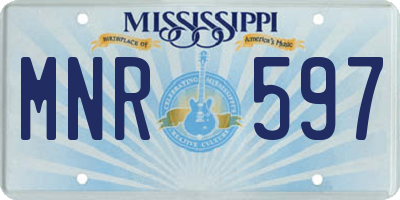 MS license plate MNR597