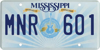 MS license plate MNR601