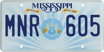 MS license plate MNR605