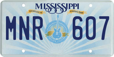 MS license plate MNR607
