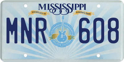 MS license plate MNR608