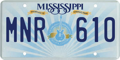 MS license plate MNR610