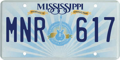 MS license plate MNR617