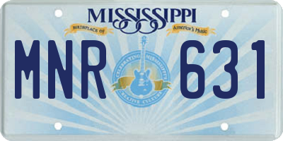 MS license plate MNR631