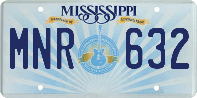 MS license plate MNR632