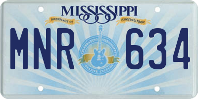 MS license plate MNR634