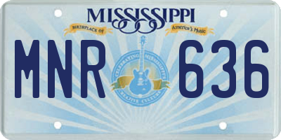 MS license plate MNR636