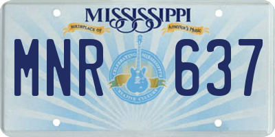 MS license plate MNR637