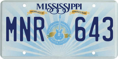 MS license plate MNR643