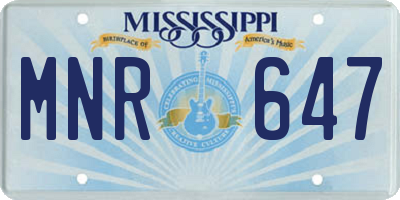 MS license plate MNR647