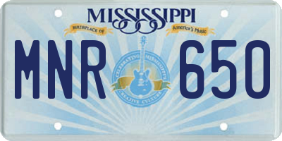 MS license plate MNR650