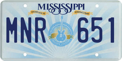 MS license plate MNR651