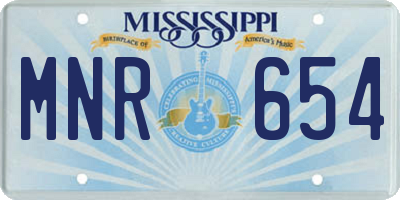 MS license plate MNR654