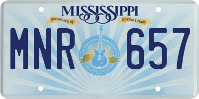 MS license plate MNR657