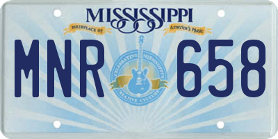 MS license plate MNR658