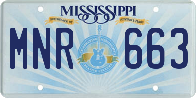 MS license plate MNR663