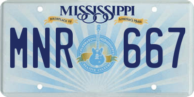MS license plate MNR667