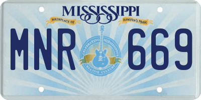 MS license plate MNR669